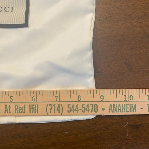 Gucci White Satin Rectangle Shoes Storage & Dust Cover Bag 17" X 8.5" Pair - Picture 3 of 6